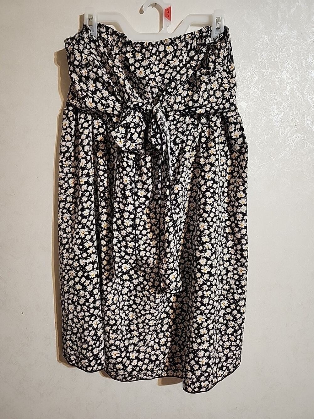 Shein Curvy Strapless Halter Dress Mini Plus size 4XL Black White Floral